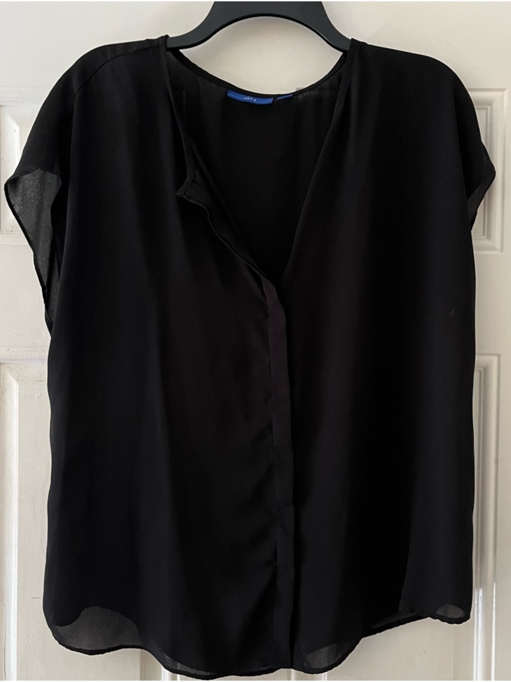 Apt. 9 Black Short-Sleeve V-Neck Blouse